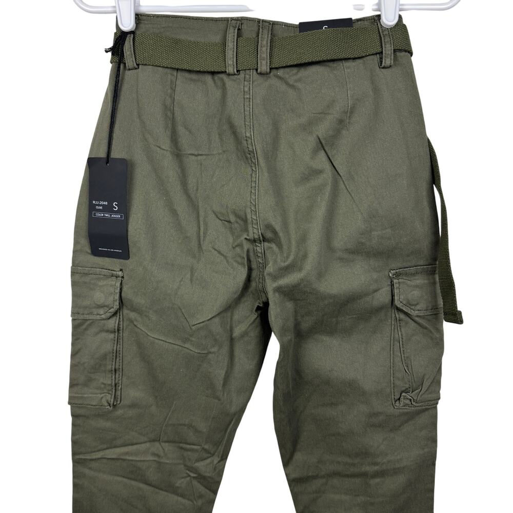 Women's TWIIN Sisters LA Olive Color Twill Jogger Utility Zip Up Cargo Pants S - Picture 4 of 9